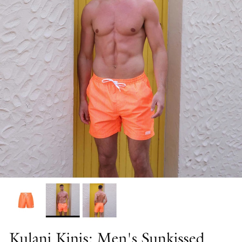 Men’s Kulani Kinis Orange Swim Trunks